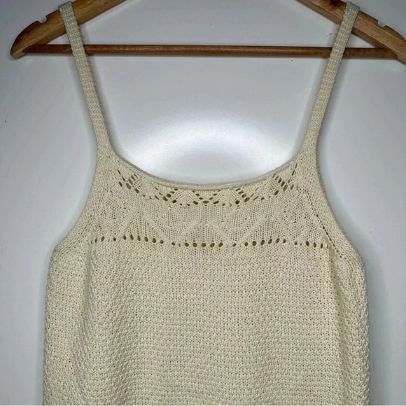 Anthropologie Cream Knit Sweater Tank Size Medium - Picture 3 of 7